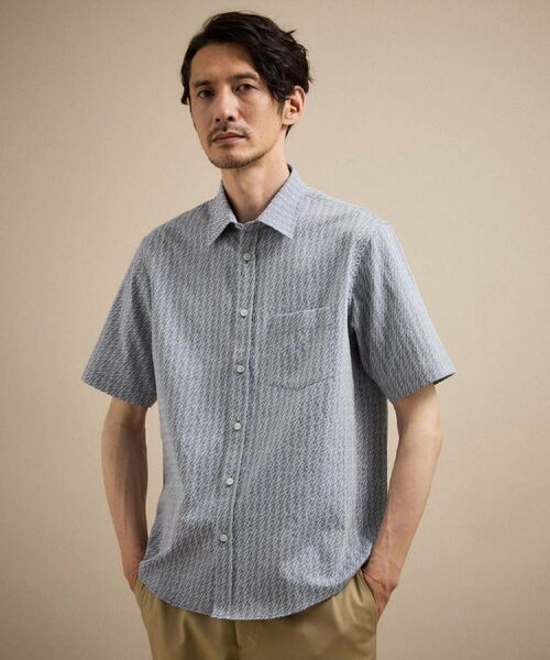 TAKEO KIKUCHI / タケオキクチ シャツ・ブラウス | 播州 千鳥 半袖シャツ（ブルー(092)）