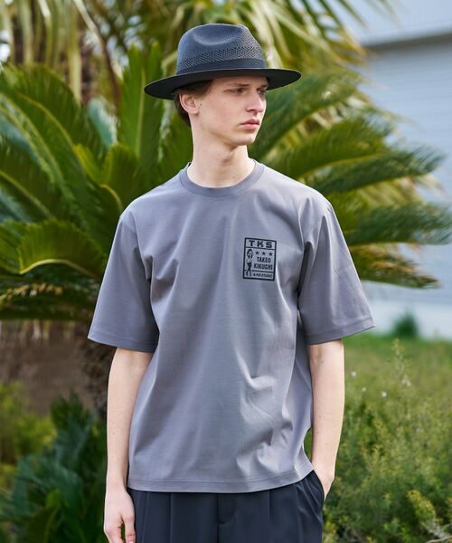 TAKEO KIKUCHI / タケオキクチ Tシャツ | 【BOWLER HAT LABEL】アイスクリアコットン ピンナップガール 半袖Tシャツ（チャコールグレー(013)）