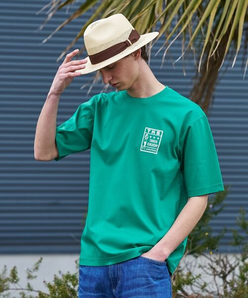 TAKEO KIKUCHI / タケオキクチ Tシャツ | 【BOWLER HAT LABEL】アイスクリアコットン ピンナップガール 半袖Tシャツ（グリーン(022)）