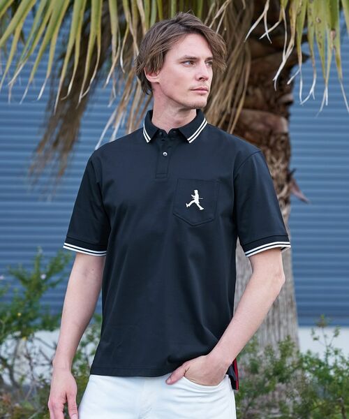 TAKEO KIKUCHI / タケオキクチ ポロシャツ | 【BOWLER HAT LABEL】アイスクリアコットン ボーラーハットウォーカー ポロシャツ（ブラック(019)）