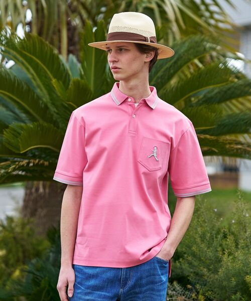TAKEO KIKUCHI / タケオキクチ ポロシャツ | 【BOWLER HAT LABEL】アイスクリアコットン ボーラーハットウォーカー ポロシャツ（ピンク(072)）