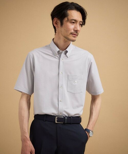 TAKEO KIKUCHI / タケオキクチ シャツ・ブラウス | 【接触冷感】 ジャージストライプ シャツ（ライトグレー(311)）