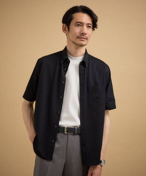 TAKEO KIKUCHI / タケオキクチ シャツ・ブラウス | 【接触冷感】 ジャージストライプ シャツ（ブラック(319)）