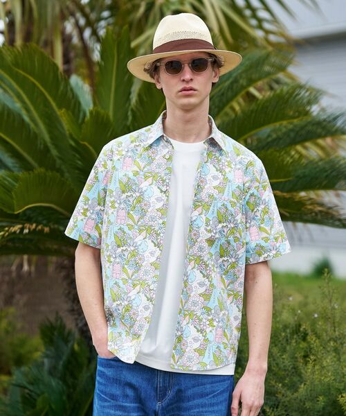 TAKEO KIKUCHI / タケオキクチ シャツ・ブラウス | 【BOWLER HAT LABEL】ビリケンさんプリント 半袖シャツ（ブルー(192)）