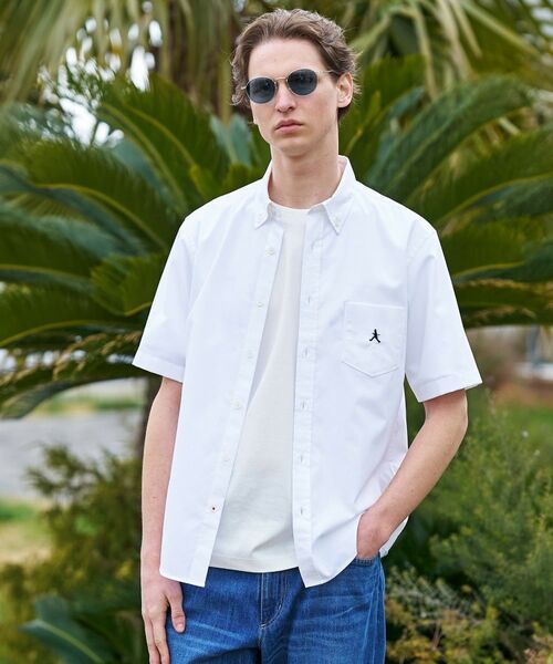 TAKEO KIKUCHI / タケオキクチ シャツ・ブラウス | 【BOWLER HAT LABEL】ボーラーハットウォーカー刺繍 半袖ボタンダウンシャツ（ホワイト(001)）