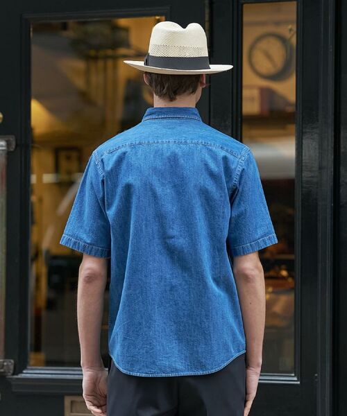 TAKEO KIKUCHI / タケオキクチ シャツ・ブラウス | 【BOWLER HAT LABEL】ボーラーハットウォーカー刺繍 半袖デニムシャツ | 詳細4