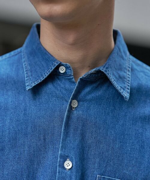 TAKEO KIKUCHI / タケオキクチ シャツ・ブラウス | 【BOWLER HAT LABEL】ボーラーハットウォーカー刺繍 半袖デニムシャツ | 詳細5