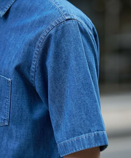 TAKEO KIKUCHI / タケオキクチ シャツ・ブラウス | 【BOWLER HAT LABEL】ボーラーハットウォーカー刺繍 半袖デニムシャツ | 詳細6