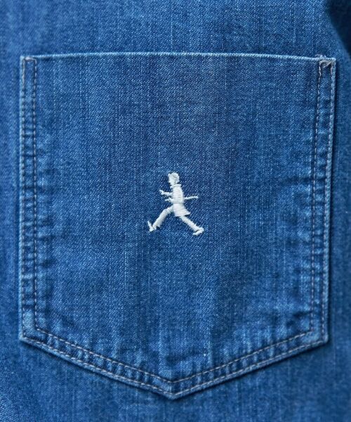 TAKEO KIKUCHI / タケオキクチ シャツ・ブラウス | 【BOWLER HAT LABEL】ボーラーハットウォーカー刺繍 半袖デニムシャツ | 詳細8