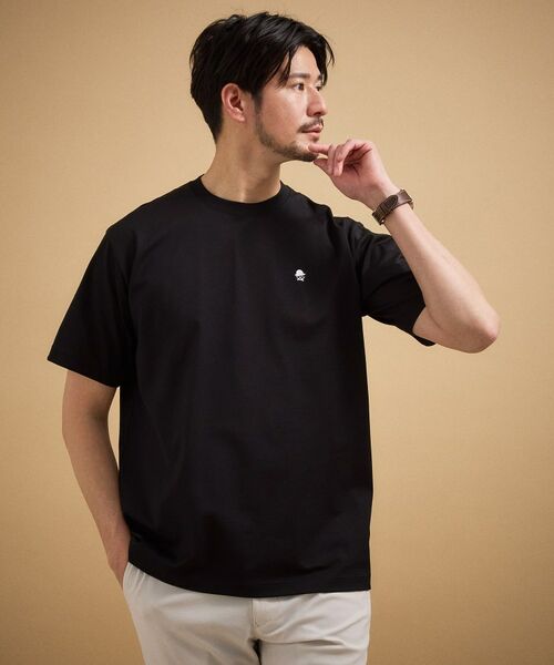 TAKEO KIKUCHI / タケオキクチ Tシャツ | ワンポイント刺繍 半袖Tシャツ（ブラック(019)）
