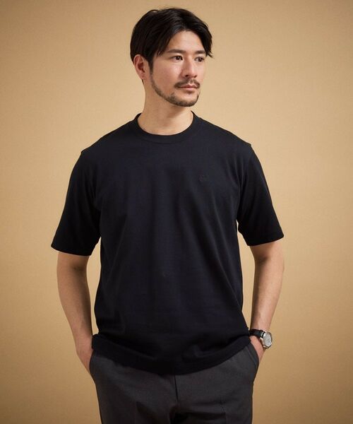 TAKEO KIKUCHI / タケオキクチ Tシャツ | コットンテーラードTシャツ【抗菌防臭】（ブラック(019)）