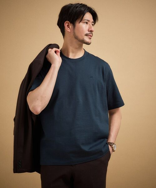 TAKEO KIKUCHI / タケオキクチ Tシャツ | コットンテーラードTシャツ【抗菌防臭】（ネイビー(094)）