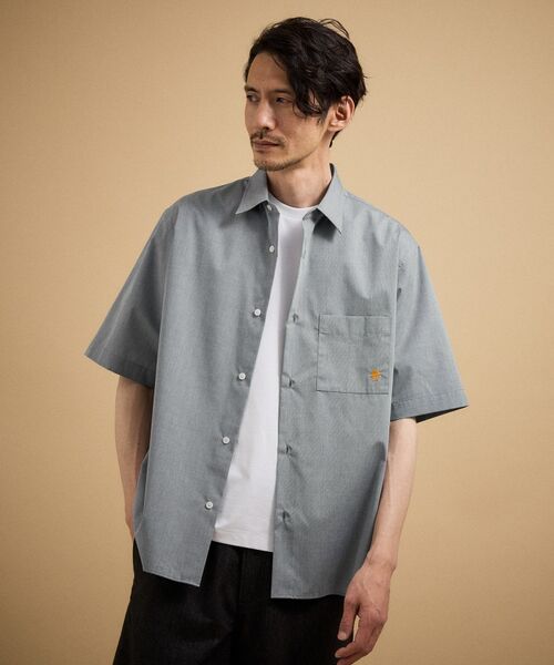 TAKEO KIKUCHI / タケオキクチ シャツ・ブラウス | ワンポイント刺繍 半袖シャツ（チャコールグレー(013)）