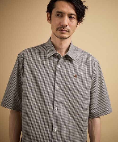 TAKEO KIKUCHI / タケオキクチ シャツ・ブラウス | ワンポイント 半袖ギンガムチェックシャツ | 詳細10