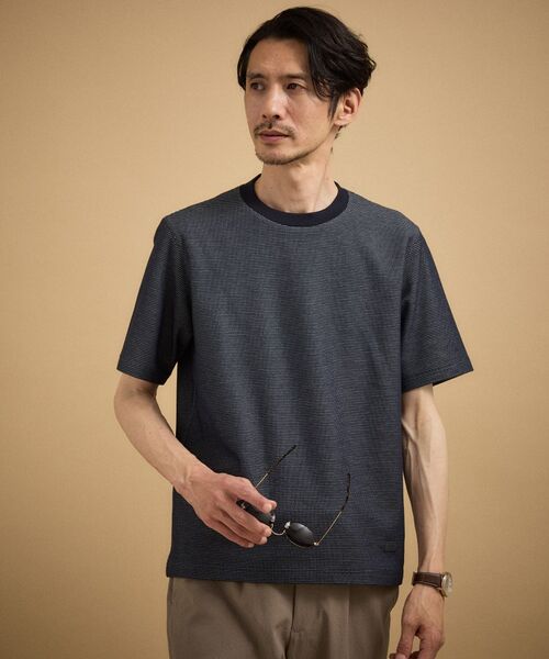 TAKEO KIKUCHI / タケオキクチ カットソー | 【抗菌防臭】メランジ クルーネック プルオーバー（ブルー(093)）