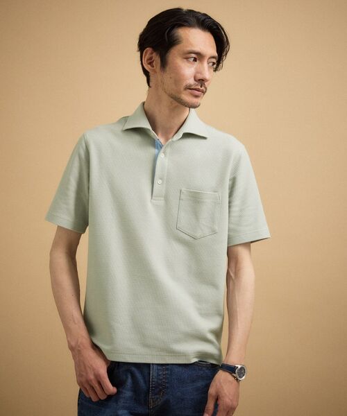 TAKEO KIKUCHI / タケオキクチ ポロシャツ | 【抗菌防臭】ハニカムメランジ ポロシャツ（ライトグレー(011)）