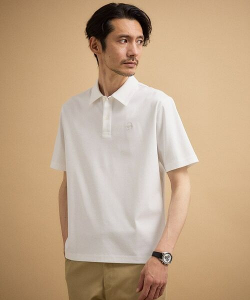 TAKEO KIKUCHI / タケオキクチ ポロシャツ | アイスクリアコットン ワンポイント ポロシャツ（ホワイト(001)）