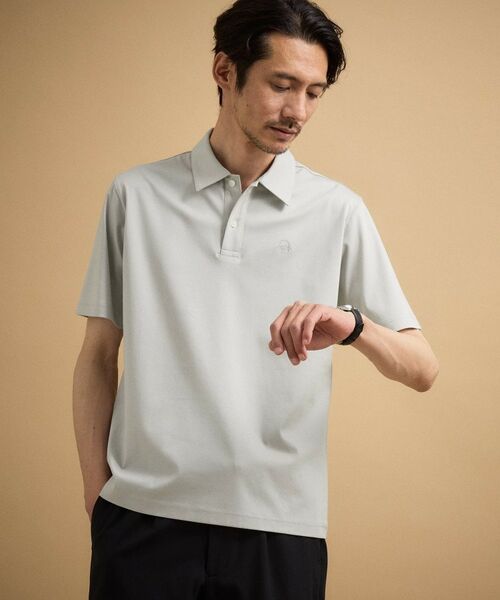 TAKEO KIKUCHI / タケオキクチ ポロシャツ | アイスクリアコットン ワンポイント ポロシャツ（ライトグレー(011)）