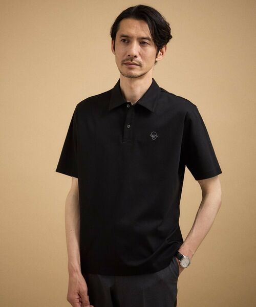 TAKEO KIKUCHI / タケオキクチ ポロシャツ | アイスクリアコットン ワンポイント ポロシャツ（ブラック(019)）