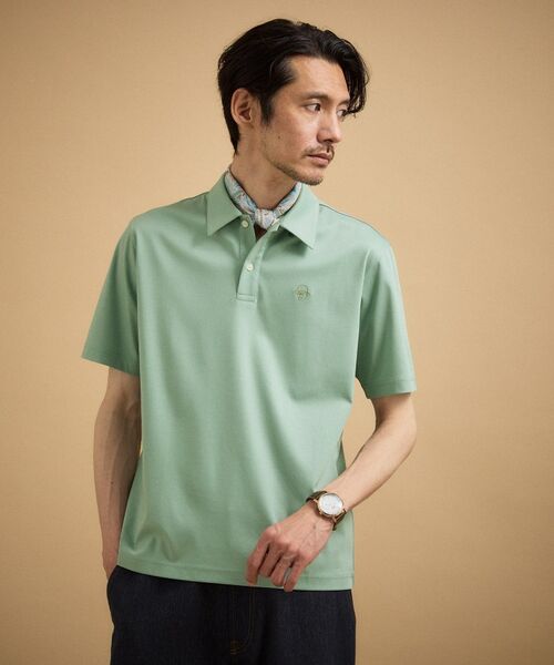 TAKEO KIKUCHI / タケオキクチ ポロシャツ | アイスクリアコットン ワンポイント ポロシャツ（ミントグリーン(021)）