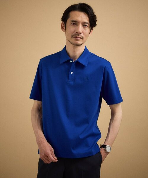 TAKEO KIKUCHI / タケオキクチ ポロシャツ | アイスクリアコットン ワンポイント ポロシャツ（ブルー(093)）