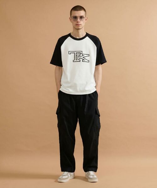 TAKEO KIKUCHI / タケオキクチ Tシャツ | カレッジ風TKラグラン配色ミニ裏毛T | 詳細1