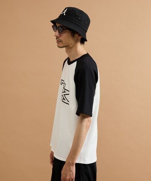 TAKEO KIKUCHI / タケオキクチ Tシャツ | カレッジ風TKラグラン配色ミニ裏毛T | 詳細5