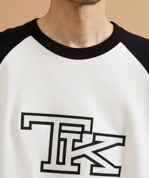 TAKEO KIKUCHI / タケオキクチ Tシャツ | カレッジ風TKラグラン配色ミニ裏毛T | 詳細7