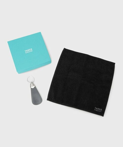 TAKEO KIKUCHI / タケオキクチ 服飾雑貨 | 「センスがいいね」と喜ばれるGIFT タオルハンカチ＋シューホーンBOXセット（チャコールグレー(013)）