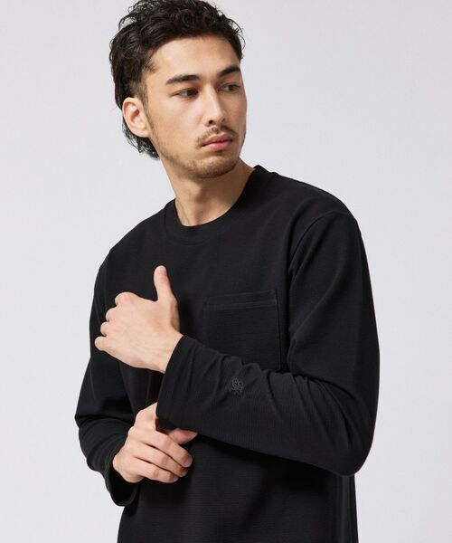 TAKEO KIKUCHI / タケオキクチ カットソー | 2重編みガーター ボーダー 長袖 Tシャツ | 詳細7