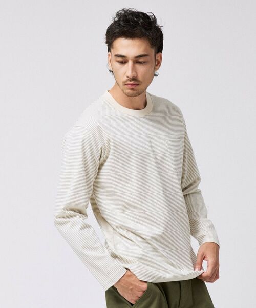 TAKEO KIKUCHI / タケオキクチ カットソー | シルケット ボーダー 長袖 Tシャツ | 詳細3