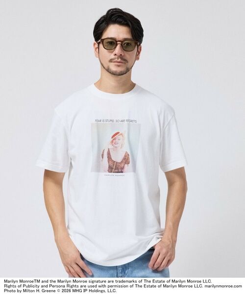 TAKEO KIKUCHI / タケオキクチ Tシャツ | 【別注】マリリン・モンロー/フォトTシャツ(ホワイト(001))