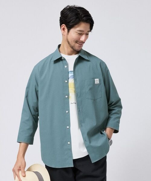 TAKEO KIKUCHI / タケオキクチ シャツ・ブラウス | JFP DotAir(R)サッカー7分袖シャツ(ブルー(092))
