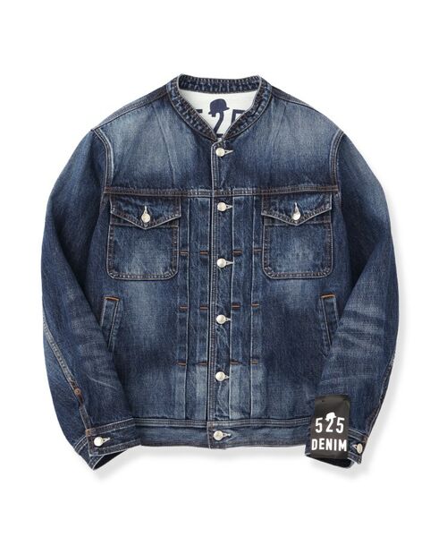 TAKEO KIKUCHI / タケオキクチ レザーブルゾン・ジャケット | 【525DENIM】14ozデニム ノーカラーGジャン | 詳細1