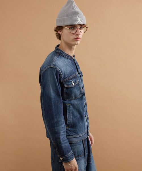 TAKEO KIKUCHI / タケオキクチ レザーブルゾン・ジャケット | 【525DENIM】14ozデニム ノーカラーGジャン | 詳細11