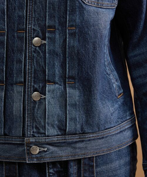 TAKEO KIKUCHI / タケオキクチ レザーブルゾン・ジャケット | 【525DENIM】14ozデニム ノーカラーGジャン | 詳細16