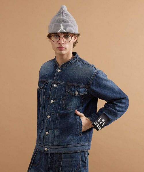 TAKEO KIKUCHI / タケオキクチ レザーブルゾン・ジャケット | 【525DENIM】14ozデニム ノーカラーGジャン | 詳細2