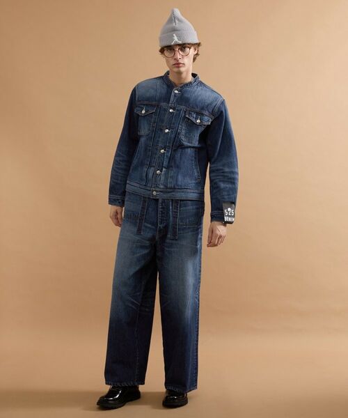 TAKEO KIKUCHI / タケオキクチ レザーブルゾン・ジャケット | 【525DENIM】14ozデニム ノーカラーGジャン | 詳細3