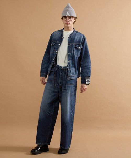 TAKEO KIKUCHI / タケオキクチ レザーブルゾン・ジャケット | 【525DENIM】14ozデニム ノーカラーGジャン | 詳細4