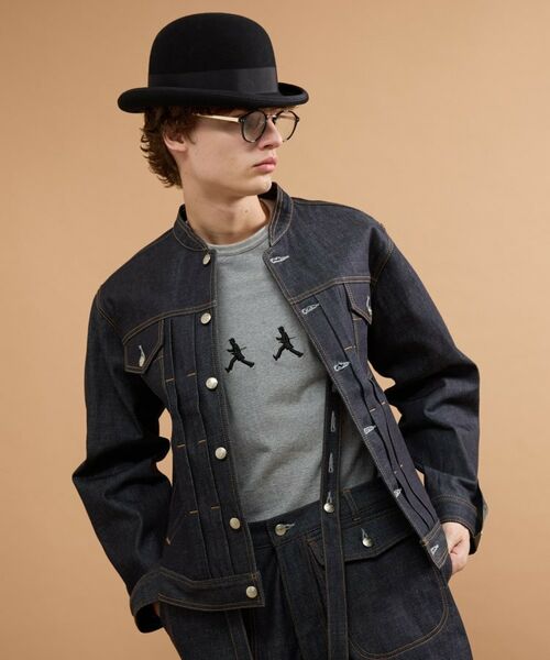 TAKEO KIKUCHI / タケオキクチ レザーブルゾン・ジャケット | 【525DENIM】14ozデニム ノーカラーGジャン | 詳細6