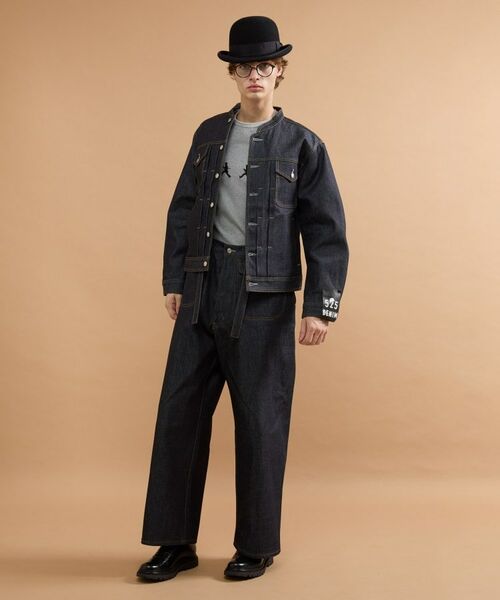 TAKEO KIKUCHI / タケオキクチ レザーブルゾン・ジャケット | 【525DENIM】14ozデニム ノーカラーGジャン | 詳細7