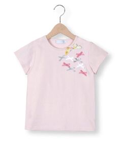 リバティプリント(Amber's Posy)リボン付きTシャツ(90~140cm)