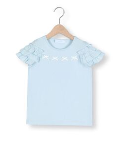 リボン付き袖フリルTシャツ(90~140cm)