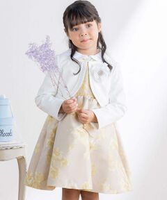 【日本製】ラメフクレジャガード花柄ジャンパースカート(110~130cm)