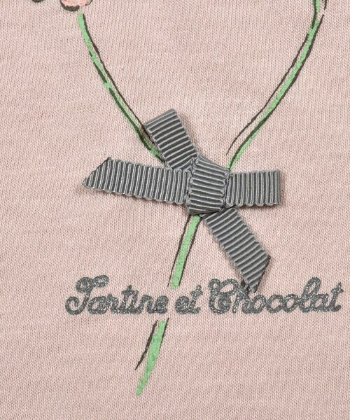 Tartine et Chocolat / タルティーヌ エ ショコラ Tシャツ | 【日本製】ソフト天竺花リボン半袖Tシャツ(90~140cm) | 詳細11