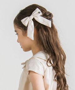 【日本製】【お揃い】ルミエールサテンリボンヘアクリップ