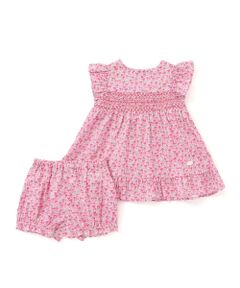 Tartine et Chocolat / タルティーヌ エ ショコラ ベビー・キッズウエア | 【日本製】【お揃い】リバティ(Aralia Pansy)タナローンブルマ付きワンピースベビー(70~90cm)