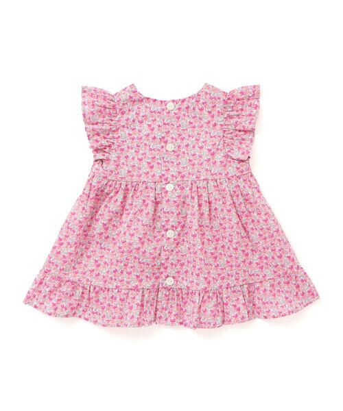 Tartine et Chocolat / タルティーヌ エ ショコラ ベビー・キッズウエア | 【日本製】【お揃い】リバティ(Aralia Pansy)タナローンブルマ付きワンピースベビー(70~90cm) | 詳細1