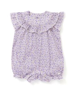 Tartine et Chocolat / タルティーヌ エ ショコラ ロンパース | 【お揃い】リバティ(Aralia Pansy)タナローンレース付きカバーオールベビー(70~80cm)
