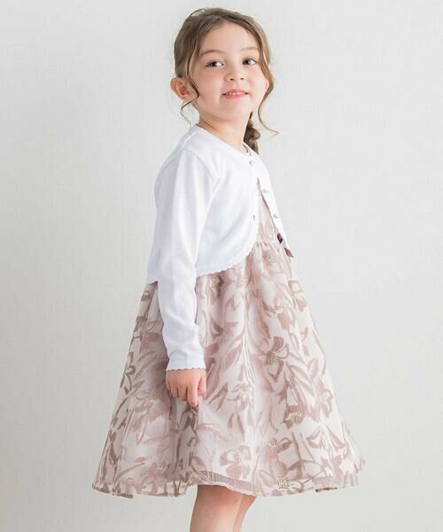 Tartine et Chocolat / タルティーヌ エ ショコラ ミニ丈・ひざ丈ワンピース | 【日本製】ワッシャーオーガンジーフロッキープリントワンピース(100~140cm) | 詳細2